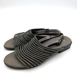 Munro Celia Slingback Slip On Open Toe Sandals Womens Military Green Size US9.5M